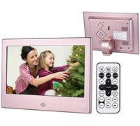 Spacmirrors Cadre Photo numérique 7 Pouces, Cadre Photo numérique, Affichage Haute résolution 1024 x 600, Lecteur vidéo MP3, Calendrier, réveil avec télécommande, Prise en Charge de la Carte S