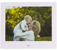 Spacmirrors Cadre Photo numérique Cadre Photo numérique 8 Pouces, 720P Haute définition LED Multifonction Cadre Photo électronique démarrage Automatique du Calendrier réveil (Blanc)