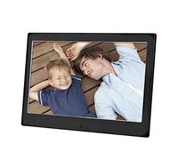 Spacmirrors Cadre Photo numérique en métal 10 Pouces, écran 1024 x 600 IPS, avec Musique MP3, Calendrier, réveil, emplacements USB et Carte SD et télécommande, Cadre Photo numérique Mural (Coo
