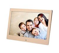 Spacmirrors Cadre Photo numérique en métal de 10 Pouces, écran IPS 1024 x 600, avec Musique MP3, Calendrier, réveil, emplacements USB et Carte SD et télécommande, Cadre Photo numérique Mural (