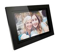 Spacmirrors Cadres Photo numériques 10 Pouces électronique WiFi Intelligent, résolution 1280 * 800 Nuage électronique Haute définition, Fonctionnement par écran Tactile, Coque en Bois, Noir, BL