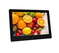 Spacmirrors Cadres Photo numériques Cadre Photo électronique de 10 Pouces, Peut Lire des Images avec la Fonction de Calendrier d'horloge, Le Film Musical est automatiquement lu au démarrage (Noir)