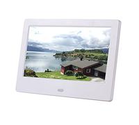 Spacmirrors Cadres Photo numériques Écran IPS de 7 Pouces Numérique HD Angle de Vision Complet Résolution HD 1024 × 600 720P Lecture vidéo HD Prise en Charge du Disque SD/U/TF/mmc (Blanc)