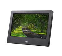 Spacmirrors Cadres Photo numériques Écran IPS de 7 Pouces Numérique HD Angle de Vision Complet Résolution HD 1024 × 600 720P Lecture vidéo HD Prise en Charge du Disque SD/U/TF/mmc (Noir)