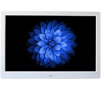 Spacmirrors Cadres Photo numériques, Grand écran Haute définition de 14 Pouces, 1280 * 800, Lecture de Photos/vidéos/Musique, Support de Calendrier d'horloge, montable au Mur (Blanc Blanc)