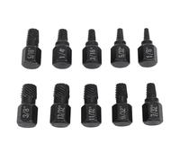 Spacnana 10pcs Endommagé Extracteur De Vis Ensemble, 1/8in à 13/32in Hex Extracteur De Boulon, Cr V Vis En Acier Outil D'extraction
