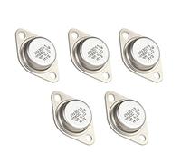 Spacnana 2N3055 Transistors NPN Transistor de Puissance 5 Pièces 15A 100V TO-3 Boîtier Métallique en Acier Inoxydable pour Anti-Corrosion