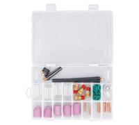 Spacnana 37 Pièces Accessoires de Torche de Soudage, Buses en Céramique Tasses en Verre Pinces de Lentille à Gaz Joints Toriques Bouchons Arrière Capuchon Avant en PTFE avec Boîte de