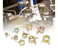 Spacnana Assortiment de Colliers de Serrage à Ressort Galvanisés, 80 Pièces, 6-15mm, Fixation de Collier de Serrage pour Tuyau d'air, Tuyau d'eau, de Carburant, Réparation et Entretien de Tuyaux