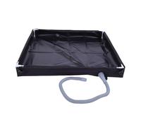 Spacnana Bac de Douche Portable, Base de Douche Pliable en PVC avec Tuyau de Drainage et Bouchon, pour Camping RV Nettoyage de Jardin Extérieur (BLACK)