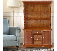 Spacnana Bibliothèque de Maison de Poupée à l'échelle 1:12, Bibliothèque en Bois à Trois Niveaux, Jouet pour Exposition de Chambre d'enfants