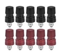 Spacnana Borne de Liaison M6, 5 Paires, Borne D'alimentation à Vis en Laiton é avec Bouton en Plastique pour Connexion électrique 0-380V