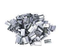 Spacnana Boucle de Cerclage en Métal, Joint d'emballage en Acier galvanisé, 200 Pièces pour Sangle en Plastique PET de 16 Mm avec Pression de 1102 Lb