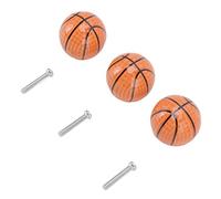 Spacnana Boutons d'armoire de Basket-ball, Poignée en Céramique, Alliage de Zinc, Parfaits pour les Armoires et les Tiroirs, 3 Jeux avec Vis
