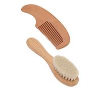 Spacnana Brosse en Bois pour bébé, Pinceau à Cheveux de Chèvre, Brosse à Barbe Professionnelle de Poignée en Bois et Peigne Set pour le Bain de Cheveux pour bébé et Se Détendre