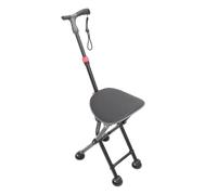 Spacnana Canne de Marche Pliable avec Siège, Chaise Pliante à 4 Pieds, Antidérapante, Légère, Hauteur Réglable pour la Randonnée, Le Camping, la mobilité