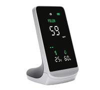 Spacnana Détecteur de Pollen Portable 0-999ug/m³, Compteur d'humidité de Température 3 en 1 avec Alarme en Temps Réel, écran LED de 4,3 Pouces pour les Personnes Allergiques et les