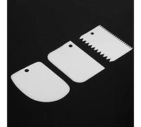 Spacnana Ensemble de 3 Grattoirs à Pâte en Plastique, Matériau PP de qualité Alimentaire avec Antiadhésive Lisse et Crochet de Suspension, pour la Décoration de Gâteaux et la Découpe de