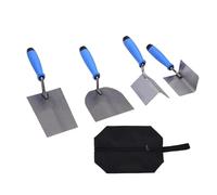 Spacnana Ensemble de 5 Truelles pour Cloisons Sèches, Truelles D'angle en Acier Inoxydable, Couteau D'angle Extérieur et Intérieur avec Poignée TPR, Outils de Finition pour