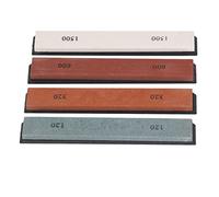 Spacnana Ensemble de Pierres à Aiguiser les Couteaux, Kit de Pierre à Aiguiser en Corindon Blanc avec Grains 120, 320, 600, 1500 pour les Chefs Professionnels et la Cuisine Domestique