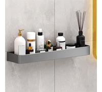 Spacnana Espace Durable en Aluminium Salle de Bain étagère de Rangement de Salle de Bain - étagères Montées avec Conception de Drain pour Les Réserves de Douche Gris 30 Cm (Une Seule Couche)