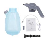 Spacnana Flacon Pulvérisateur électrique de 2 L, Interrupteur en Un, Arrosoir Rechargeable Réglable à 3 Vitesses avec Tasse à Mesurer, pour Le Nettoyage (Bouteille Transparente de 2 L à Motif
