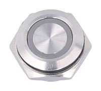 Spacnana Interrupteur à Bouton-poussoir en Métal, Interrupteur Ultra Fin momentané avec Indicateur LED pour Usage Industriel, Composant de Commande en Acier Inoxydable de 16 Mm (DC3~6V BLUE)