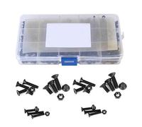 Spacnana Jeu de 460 Vis à Six Pans Creux en Acier au Carbone, Assortiment de Têtes Plates avec écrous M3 M4 M5, Kit en Boîte Noire pour l'assemblage de Réparation, les Utilisateurs d'atelier à