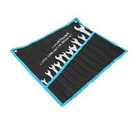 Spacnana Jeu de Clés Mixtes, Jeu de 11 Clés Ouvertes à Double extrémité en Acier avec Sac de Rangement, Kit de Ouvertes pour la Réparation Automobile de Garage à Domicile, Organisation et Transport