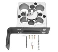 Spacnana Kit de Gabarit de Fabrication de Chevilles, Plaque de Coupe de Cheville en Alliage D'aluminium CNC Réglable à 8 Trous avec Inserts en Carbure, pour Tiges en Bois, Outil