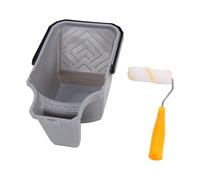Spacnana Kit de Rouleaux à Peinture, Seau à Peinture Portatif avec Rainures Ondulées pour une Couverture Uniforme, Rouleau à et Pinceau de 4 Pouces, Fentes pour L'organisation