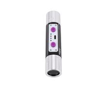 Spacnana Lampe de Poche UV 3 W Rechargeable, Double Tête 254 Nm 365 Nm 395, Détecteur de Torche à Lumière Violette pour le Contrôle de l'authenticité des Pierres Précieuses,