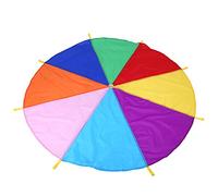 Spacnana Les Enfants Jouent au Jeu de Travail D'équipe en Plein Air Parachute de 2m de Diamètre Jouet Multicolore, Belle Couleur Colorée, Adaptée à 6 à 8 Enfants pour