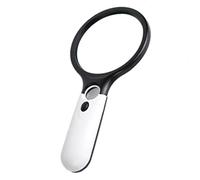 Spacnana Loupe Portative avec Lumière LED, Poignée ABS et Double Lentille pour la Lecture, la Science et l'enseignement, Grossissement 3X 45X