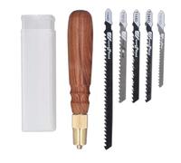 Spacnana Mini Kit de Scie, Scie à Main Compacte et 5 Lames, Pales D'interrupteur Rapide, Acier à Haut Carbone, Poignée en Bois Circulaire