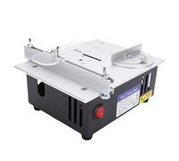 Spacnana Mini Scie à Table Précise 96 W, 7 Vitesses Réglables 4000-9000 Tr/min, Profondeur de Coupe 0-15 Mm, Angle 0-90 Degrés, avec 4 Lames de Scie et, pour la Coupe du Bois, du (Prise UE 110-240 V)