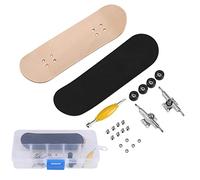 Spacnana Mini Skateboard à Doigts, Plateau en érable à 5 Couches avec Roues à Roulement scellé et Camions en Alliage pour Enfants et Adultes (Black)