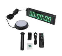 Spacnana Minuterie de 1,5 Pouces à 6 Chiffres, Horloge de Course électronique à LED Verte avec Bouton Filaire et Télécommande, pour la Course à Pied, Les événements, Les Examens, Les