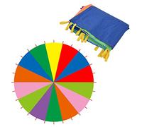 Spacnana Parachute Arc-en-ciel, les Enfants Jouent au Parachute, un Jouet de Jeu Extérieur Intérieur Multi-couleurs avec Tissu Oxford pour la Coopération par équipe et les Activités (6m / 19,69 pieds)