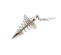 Spacnana Pendule Spirituel en Métal, Outil de Divination, Pendule de Radiesthésie pour les Tests des Chakras, équilibre de Guérison, Champ énergétique avec Chaîne de 7 Pouces (WHITE)