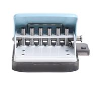 Spacnana Perforatrice à 6 Trous, Diamètre de Trou de 5,5 Mm, capacité de 8 Feuilles, Perforatrice à Feuilles Mobiles avec Poteaux de Positionnement et Règle, pour Planificateur, C