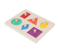 Spacnana Planche de Forme Géométrique en Bois, Jouet éducatif, Puzzle en Blocs pour la Reconnaissance des Formes et l'apprentissage Précoce des Tout-Petits 8,7 X 7,2 Pouces (Panneaux de Forme