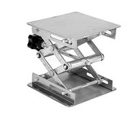 Spacnana Plateforme de Laboratoire en Acier Inoxydable, Instrument de Chimie Réglable, 100 X 100 X 160 Mm, Parfait pour les Expériences de Physique et de Biologie (manche noir)