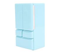 Spacnana Réfrigérateur Miniature pour Maison de Poupée - Réfrigérateur à Double Porte Réaliste - Ouverture Détaillée - Fermeture avec Plastique Robuste pour Faire Semblant de à la Cuisine (Bleu Ciel)