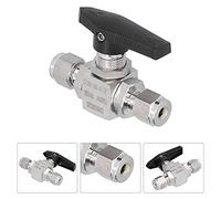 Spacnana Robinet à Bille Miniature en Acier Inoxydable, fileté 6mm 3000psi | Fonctionnement de la poignée quart de tour, diamètre du port 1/4\", joint de siège en PTFE, filetage femelle NPT, coupure