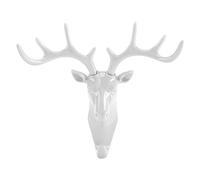 Spacnana Sac de clé de Tête de Cerf, Crochet D'organisateur, Support D'odeur de Porte Murale Adhésif avec Porte-mur pour Fixer, Cintre, Montage (WHITE)