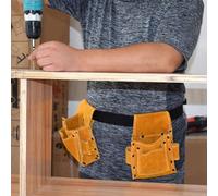 Spacnana Sac de Taille à Outils, Sac de Taille en Cuir à Quatre Couches pour la Décoration Intérieure, Le Travail du Bois, de Rangement d'Outils en Peau de Vache épaissie Portable avec Support