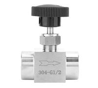 Spacnana Soupape à Aiguille en Acier Inoxydable, BSPP Feme Feme Fire Soulve à Billes pour le Gaspillage de Gaz à Eau, avec Poignée Noire (Type D)