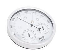 Spacnana Station Météo Ronde, Conception Durable en Alliage d'aluminium, Thermomètre Baromètre Hygromètre 3 en 1, Décor Intérieur et Extérieur de 5,2 Pouces
