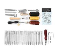 Spacnana Tampons D'outils avec Timbres en Cuir avec Modèles Essentiels avec AWL pour le Travail en Cuir, Kit Son